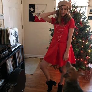 Red Vintage Christmas Babydoll Dress!